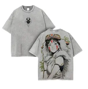 San Princess Mononoke Shirt – Vintage Washed Oversize Tee | Forest Spirit Graphic Drop for Anime Nature Lovers
