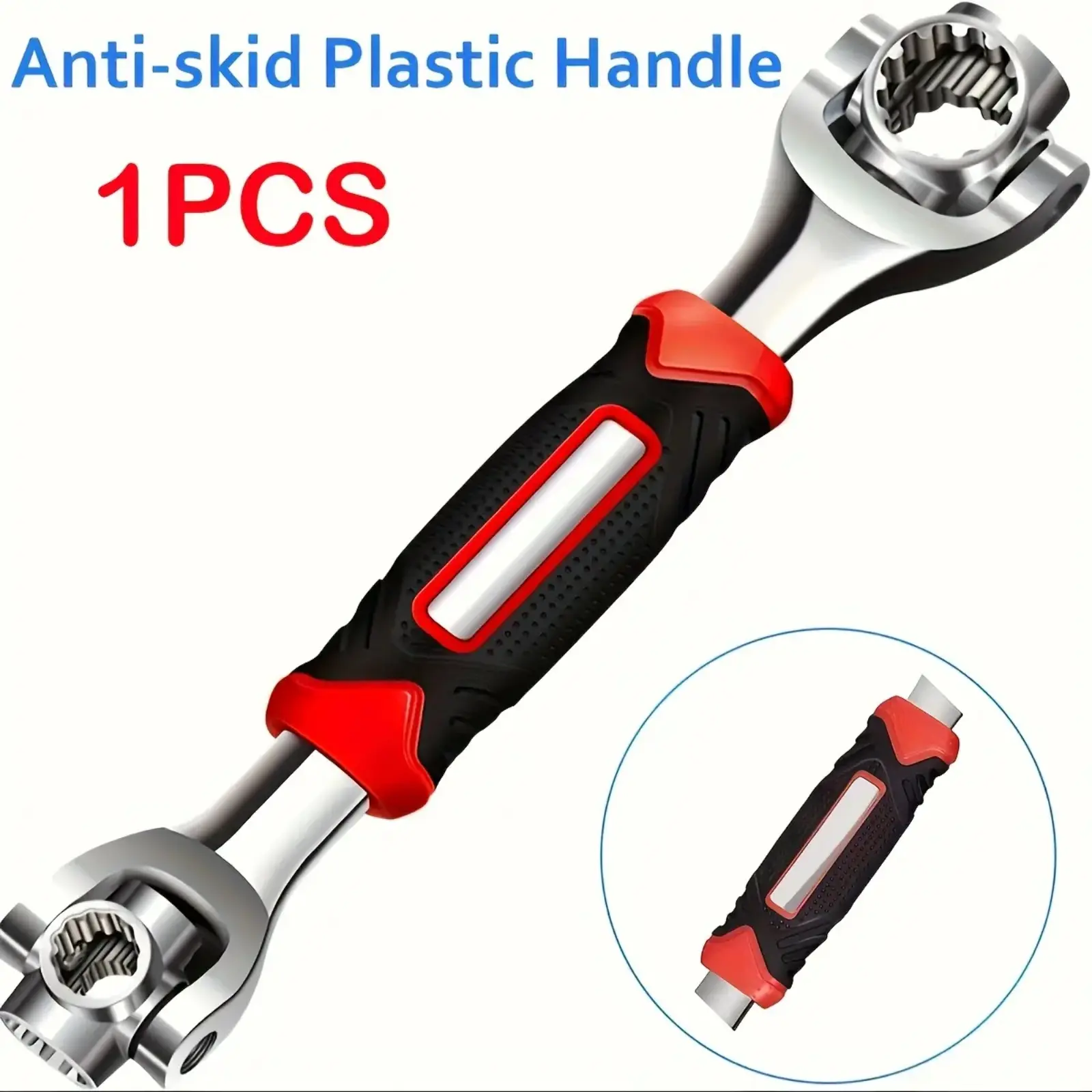 52-in-1 Universal Socket Wrench Set - Chrome Vanadium Steel Multi-Function Ratchet Spanner with 360° Rotating Head, Double-Ended Wrench Tool Kit for Home, Auto & Car Repair
