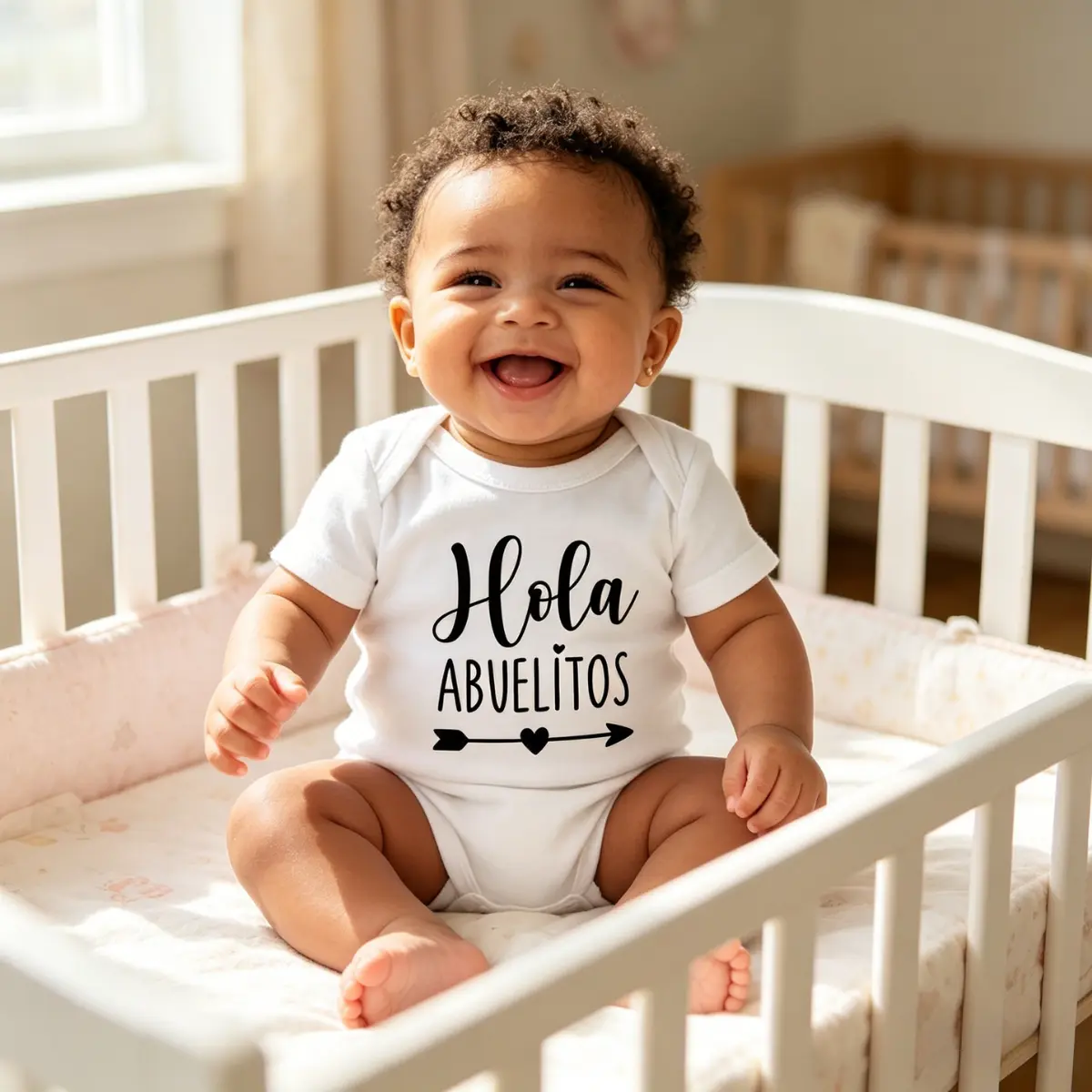 Baby Cotton Bodysuit Clothes - Holy Abuelo Y Abuela Pregnancy Announcement Jumpsuit for Infants, Grandparent Announcement Baby Shower Gift