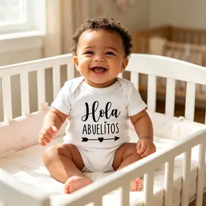 Holy Abuelo Y Abuela Pregnancy Announcement Bodysuit Infant Baby Jumpsuit Announcement To Grandparents Baby Shower Gift
