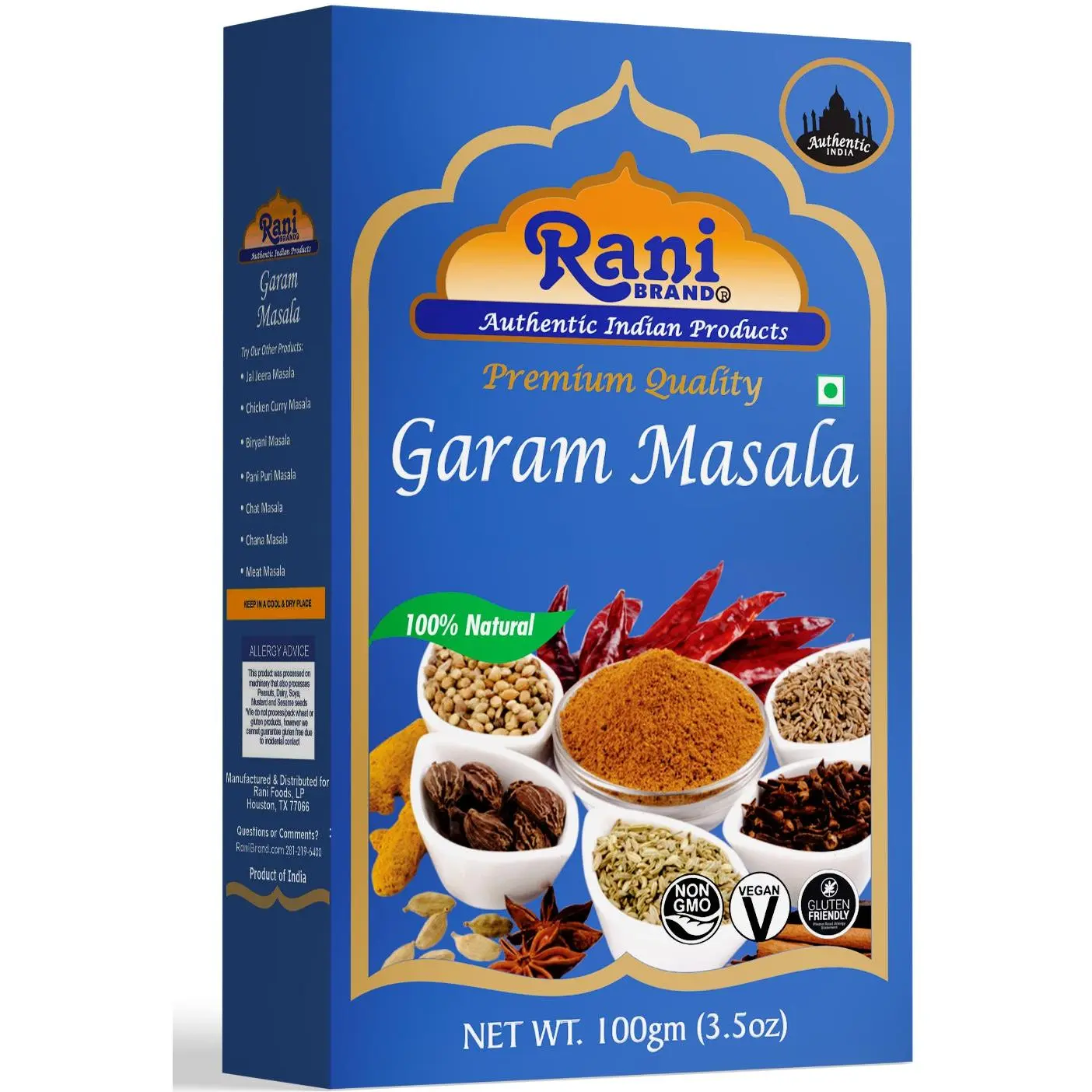 Rani Garam Masala Indian 11-Spice Blend 3.5oz (100g) ~ All Natural, Salt-Free | Vegan | No Colors | Gluten Friendly | NON-GMO | Indian Origin