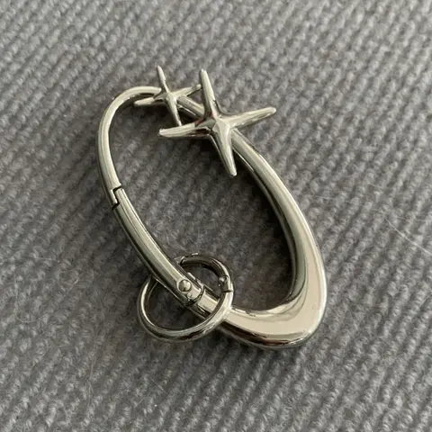 Unisex Y2K Metallic Alloy Star-Hook Charm Heavy Duty Carabiner Belt Loop Accessory - Men's Accessories, Bold Metal Shine, Easy Daily Wear, Fast Clip-On, Christmas Gifts, Gifts for Him