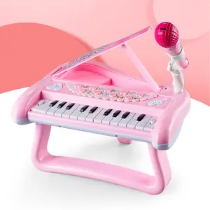 Children's Piano Toy Keyboard with Microphone, Pink Piano Keyboard for Kids, Girls Music Piano Keyboard, Portable Electronic Musical Instrument, First Birthday Gifts for Boys Girls Multi-Use Musical