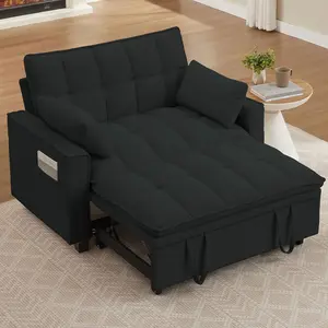 3 in 1 Folding Sofa Bed, Multifunctional Convertible Love Seat and Sleeper Chair with Storage, Adjustable Backrest Pull Out Couch, Practical Furniture for Small Apartment Living Room Bedroom and Reading Nook sectional