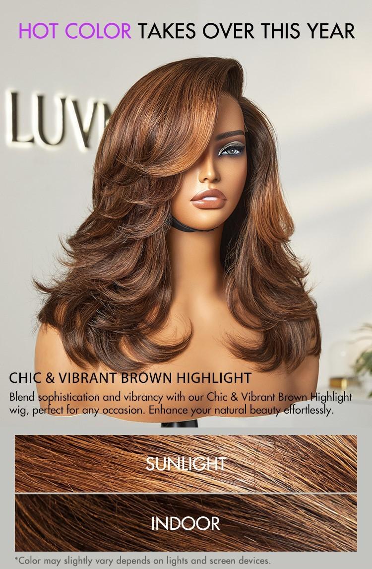 [LIVE]Effortlessly Chic Pre-Layered Cut Brown Highlight Glueless Minimalist HD Lace Shoulder Length Wig