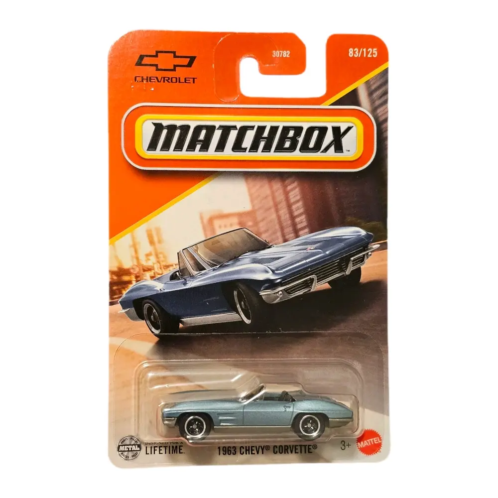 Matchbox 1963 Chevy Corvette Diecast Sports Car - 83/125 (2024), Scale Model Collectible, Diecast Car Model, Sports Car Model