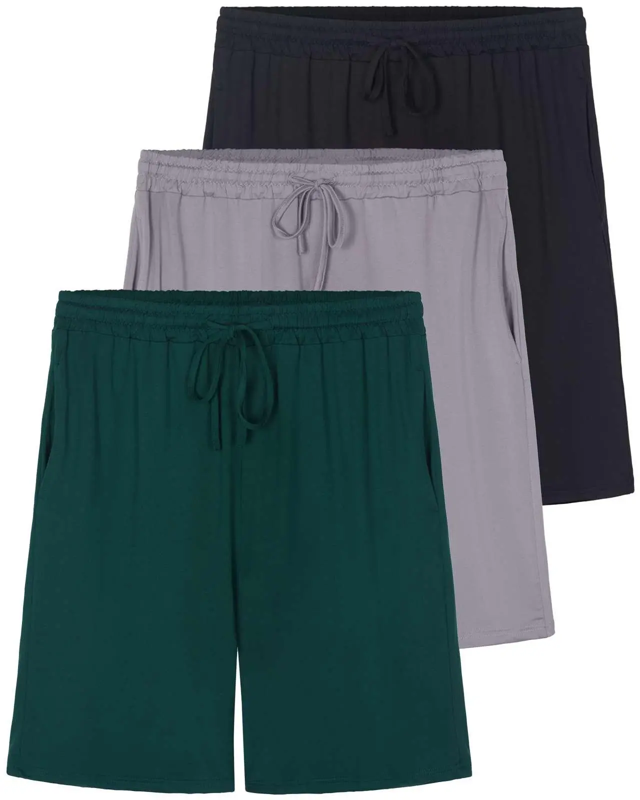 3 Pack Men's Pajama Shorts Sleep Lounge Casual PJ Comfy Cooling Pockets