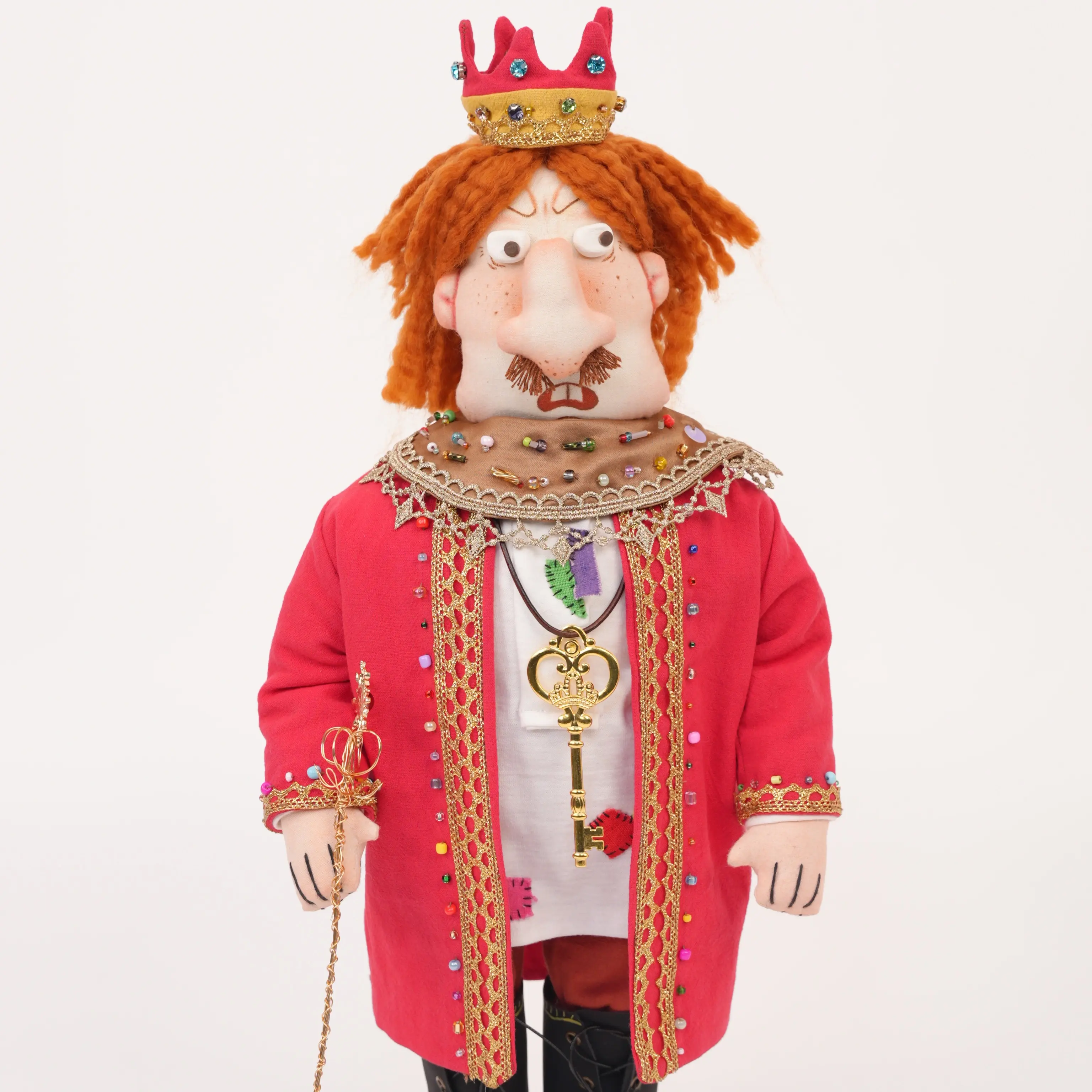 King Handcrafted Fabric Doll - Handmade Dolls Crafted From Handpicked Top-Tier Fabrics, Meticulously Hand-Stitched And Hand-Painted By Seasoned Artisans