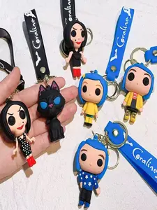 Creative Cartoon Movie Film Action Coraline Figure Doll, Cute PVC Keyring Ornament, Key Chain Pendant, Kids Gifts, Fun Collectible Toy