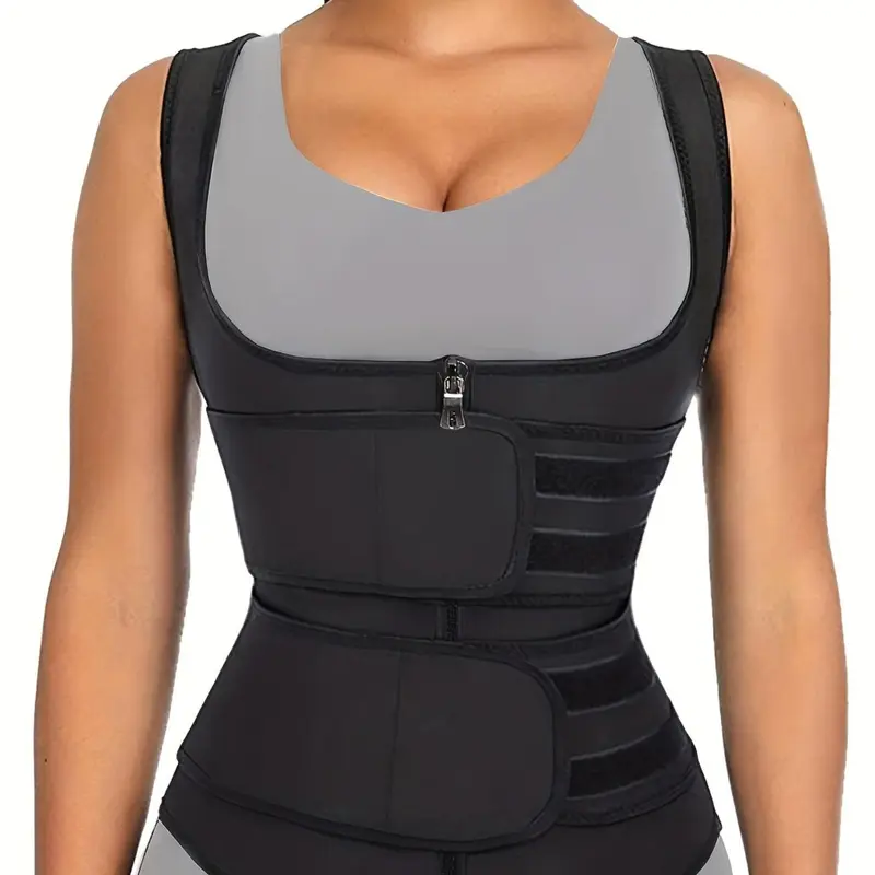Women's Adjustable Waist Trainer Vest, 2-belted Waist Shapewear Top, Compression Body Shapewear, Compression Fabric Shapewear, Sports Fitness Yoga Running Vest, Please Purchase A Size Up, Tummy Tuck Garment, Compression Body Shaping, Underwear