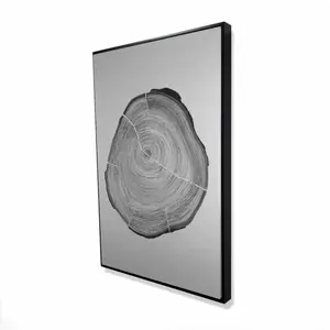Begin Home Decor 2081-3624-MI69 24 x 36 in. Grayscale Wood Log - Livingroom Trees Framed Canvas Decor