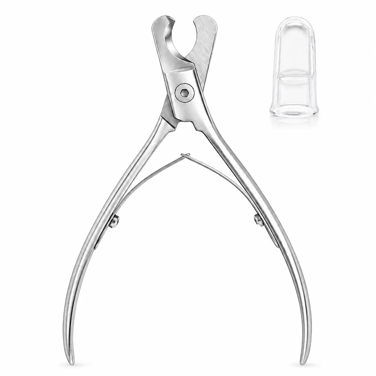 KAVRENLO Universal Compact Pet Nail Trimmer for Dogs and Cats, 12.4 cm Stainless Steel Spring-Action Clipper with U-Jaw Shape for Controlled Cut
