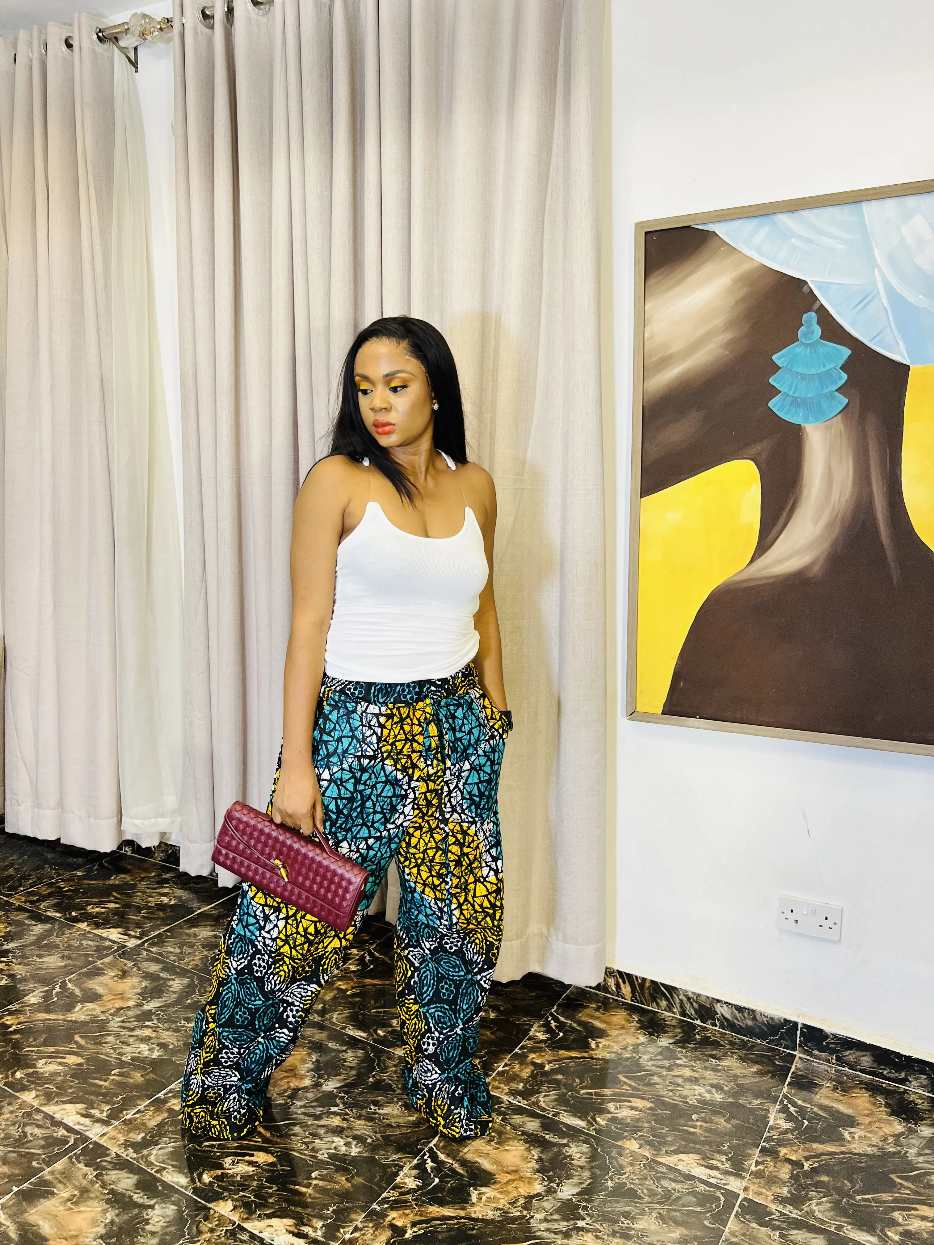 Ire Wide-Leg Ankara Pants for Women – High Waist African Print Trousers | Soft Life, Brunch & Everyday Style