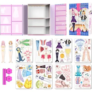 Magnetic Dress Up Paper Doll Pretend Play Game Toys, Magnet People Clothes Puzzles for 3+ Year Old Girls Toddler, Preschool Learning Imagine Birthday Gift (A Set)