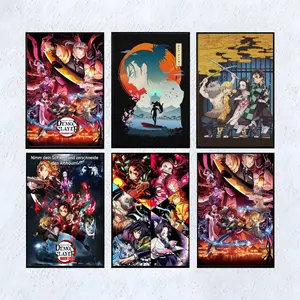 Demon Anime Slayer Kimetsu No Yaiba Key Art Print Poster Boys Room Decor Canvas Art Poster And Wall Art Print