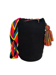 Wayuu bag large unicolor tradicional crochet