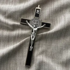 Italian Wall Crucifix - St. Benedict Design - 8 inch