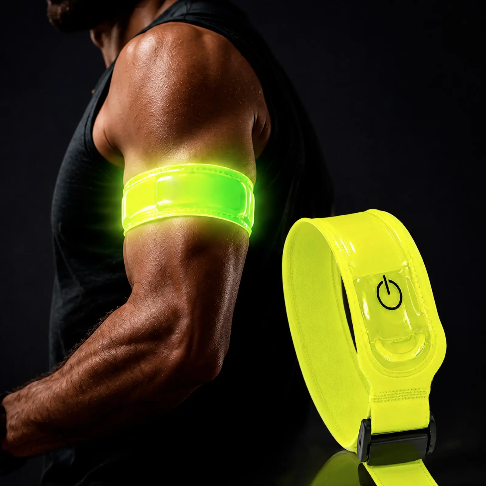 AddWin LED Armband Light, Safety Arm Band for Night Running, 3 Light Modes, Reflective Glowing Wristband for Night Jogging, Cycling, Walking, Hiking, Outdoor Safety Gear