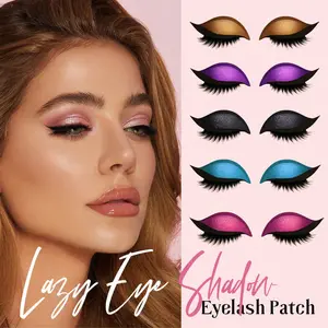 Lazy Eye Shadow Eyelash Stickers Self-Adhesive Color Eyeliner & False Eyelashes Makeup Stickers Reusable Eye Makeup Template Women's Beauty Enhancement Eyebrow Stickers Set A & B Options