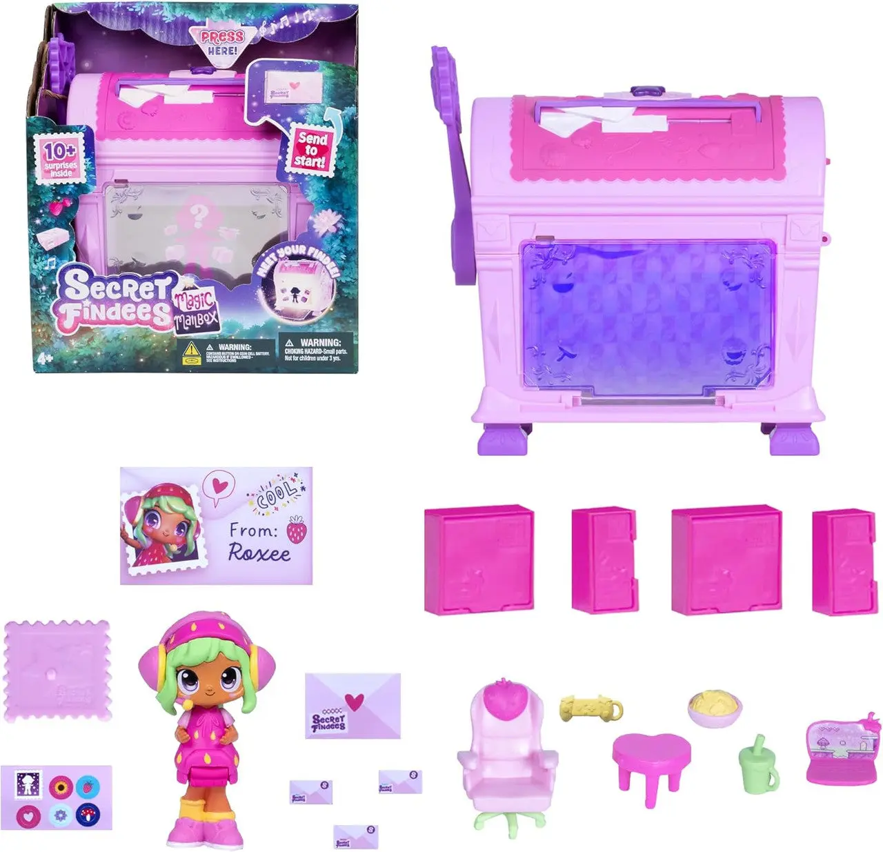 Secret Findees Magic Mailbox Pink - Includes Either Audree or Roxee
