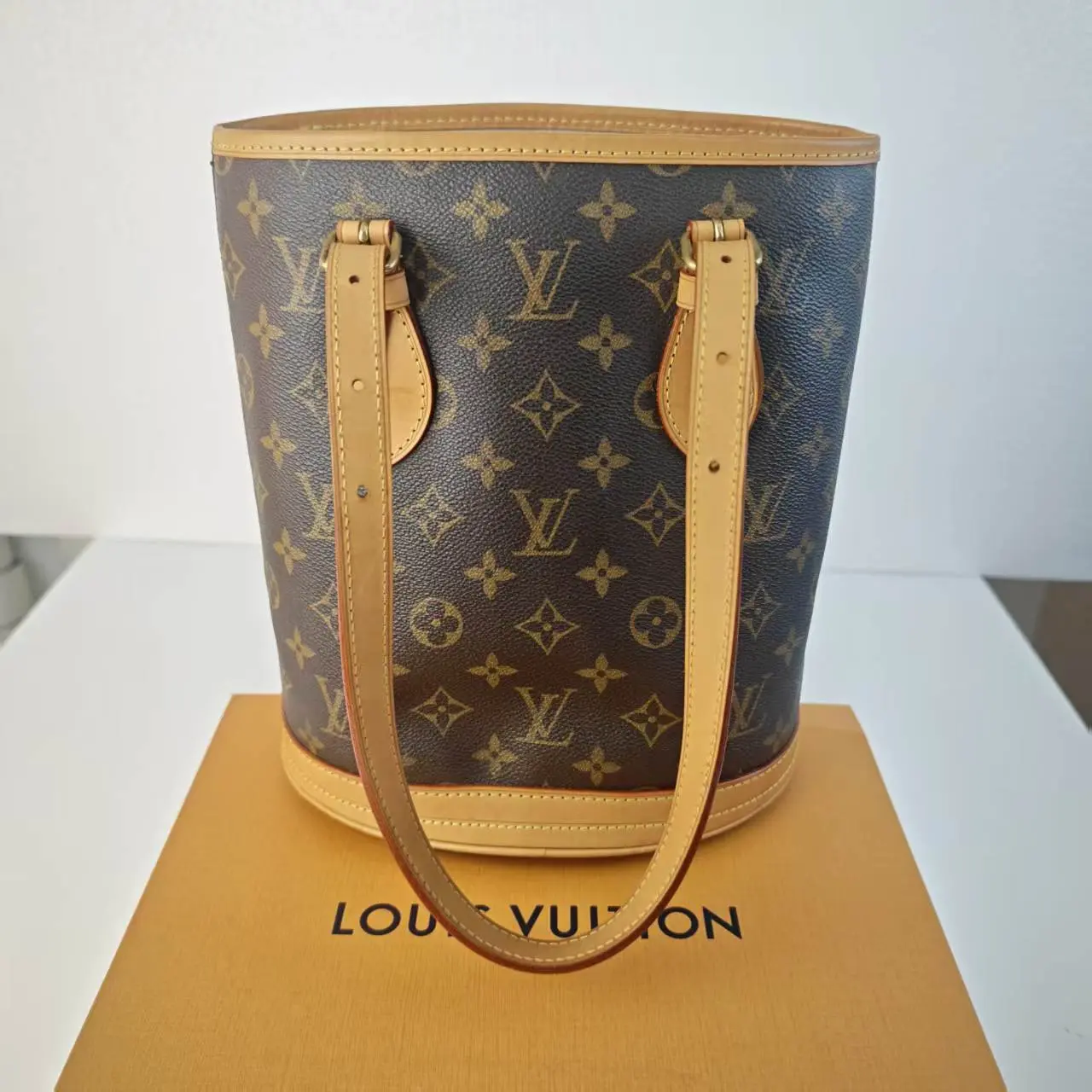 Pre-owned Louis Vuitton Monogram Bucket Bag, Original‑fit Leather MSSJ