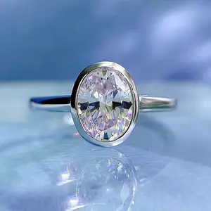 S925 Sterling Silver Ice Flower Cut Oval Ring 6*8 8A Cubic Zirconia Ring fashion jewelry accessory woman girl promise ring-157(50%)