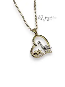 COPPER CHAIN WITH DINOSAUR LOVE PENDANT (1231)