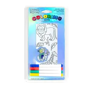 Zoo Coloring Socks | Soft Breathable Ankle Socks with Permanent Fabric Marker - DIY Creative Fun Socks for Everyday Wear & Gifts - Unisex Use | One Size Fits Most