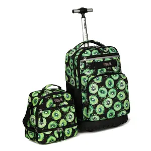 Tilami Rolling Backpack 19 inch with Lunch Bag Wheeled Laptop Backpack (Kiwi)