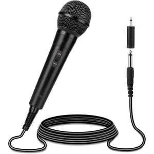 Handheld Mic, Cardioid Vocal Dynamic Microphone with 13ft Cable and ON/Off Switch, Plug-in Microphone for Karaoke Singing Machine, AMP, and Speaker
