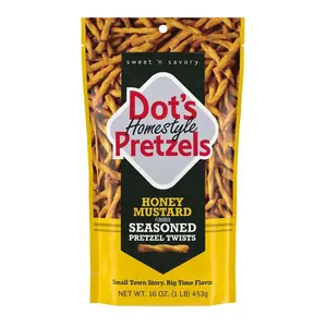 Dot's Pretzels Honey Mustard Seasoned Pretzel Twist Snack, 16oz Grocery Sized Bag
