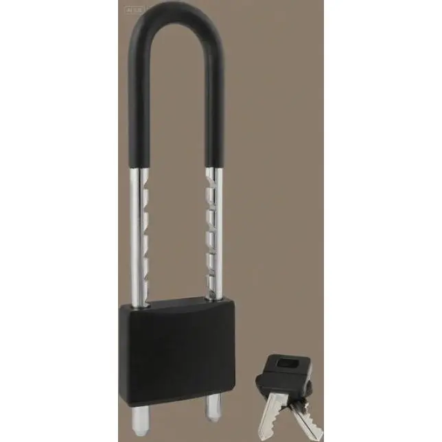Heavy-Duty Steel Padlock with Key - Adjustable Shackle, 3-Pin Cylinder, 5/16in Diameter, 9/32in Max Shackle Diameter, Weatherproof, Scratch Res., for Home Users, Outdoor Commercial Use (Inches), Anti-Pick