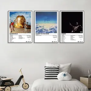 3-Piece Music Album Poster Wall Art Set, Hip Hop, Rap, and Pop Style - Canvas Posters for Living Room, Bedroom, Office, and Cafes; a perfect gift for music lovers or fans; frameless.