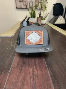 Diamond Cowhide Caps- Light Grey