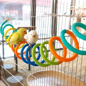 1pc Spring Stretchable Bird Swing,Vibrant Colors, Super Long Spiral Parrot Swing Toy, Can Be Stretched to 3 Meters Maximum, Can Be Hung in And Outside The Bird Cage, Easy to Install, Can Be Hung Vertically, Can Be Hung Obliquely Can Be Hung Horizontally S