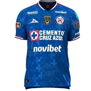 Cruz Azu1 25/26 Home Blue Jersey, Liga MX Short Sleeve Soccer Shirt for Men and Women, Fan Edition Kit