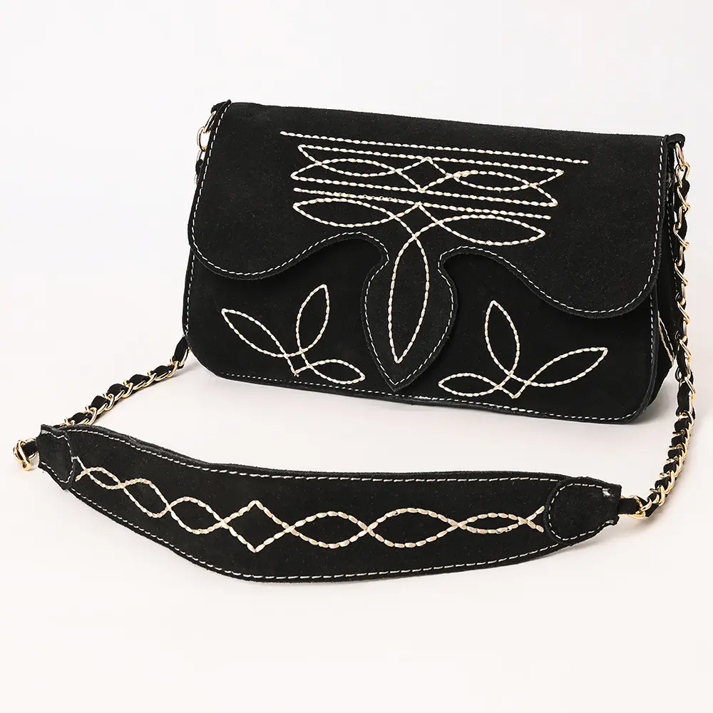 American Darling Suede Bag Genuine Leather Clutch
