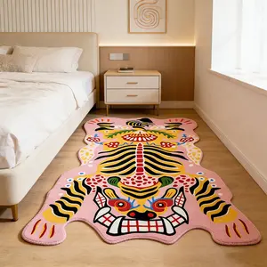 Unique Tiger Skeleton Rug, Home Decor Living Room Carpet, Cozy Bedroom Bedside Mat, Soft Plush Floor Pad, Suitable for Sofa Coffee Table Wardrobe Entrance