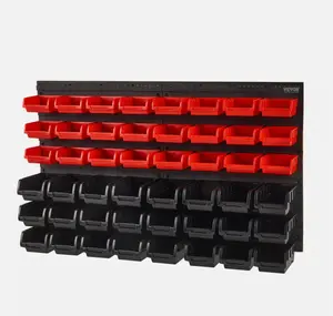 VEVOR Wall Mounted Storage Bins Small Parts Organizer Garage Tool Rack 48 Bins Bungolawing Bungolawing (36723)