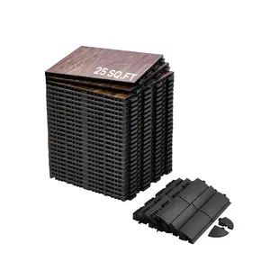 VEVOR Dance Floor Tiles, 12.4x 12.4 in 25 Piece Interlocking Dance Flooring, Portable Dance Practice Floor with Cushioned Base (Oak Wood Grain, 25 sq. ft/Box)