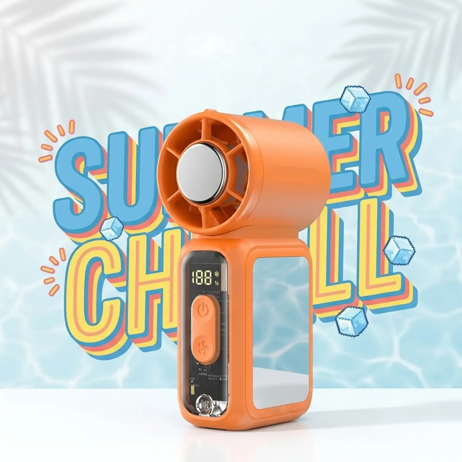 W&O Mini Ice Fan Portable Handheld High Speed Fan, 199 Adjustable Levels Foldable for Summer Travel Vacation Essentials& Outdoor Activities, Small Personal Fan for Women's Makeup, Cool fan