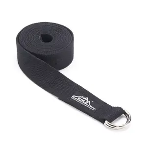 Black Mountain Products Yoga Strap Yoga Exercise Strap for Stretching & Flexibility, Black