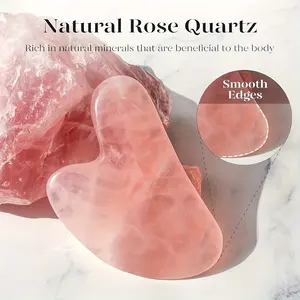 Heart-Shaped Rose Quartz Gua Sha Facial Tool, Smooth Polished Finish, Relaxes Muscle Tension, Reduces Swelling, Perfect Holiday Gift