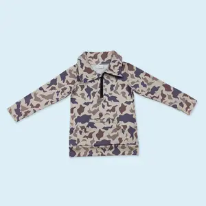 Camouflage print kids boys hoodie top