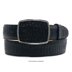 MEN'S BLUE VIPER 2" FAUX PYTHON TRIBUTE LEATHER BELT