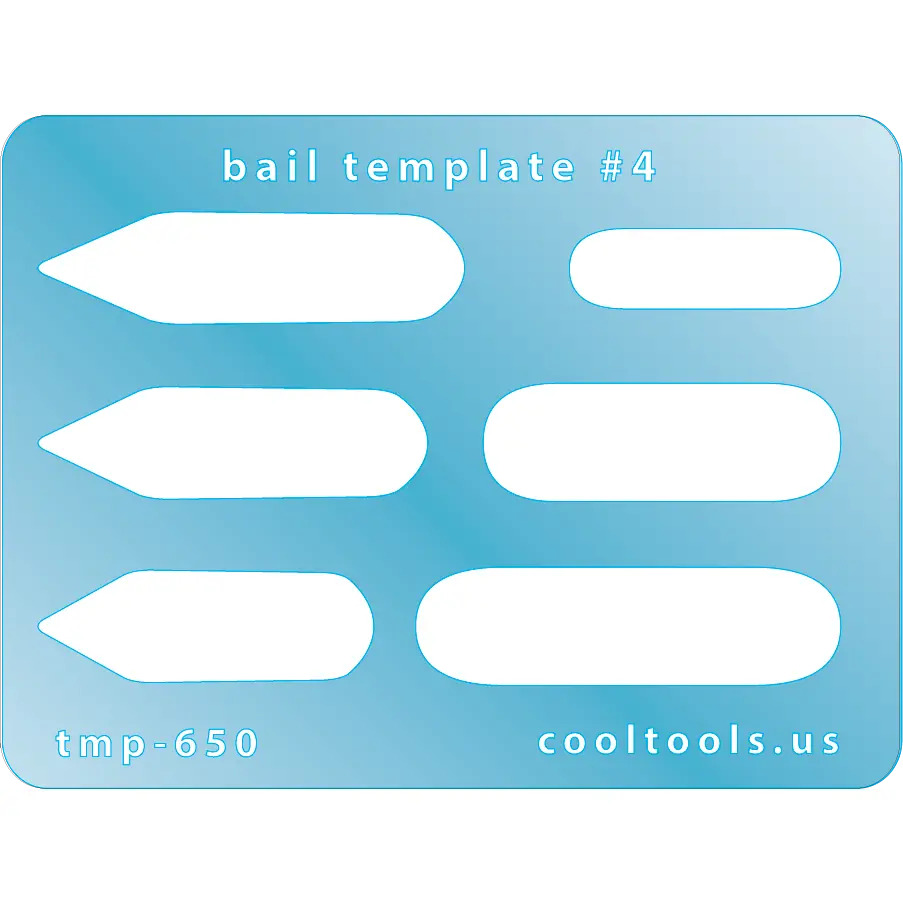 Bail Template #4, Stencil for Cutting and Creating Perfect Bails by Cool Tools, Repeatable Reusable Templates for Jewelry Making