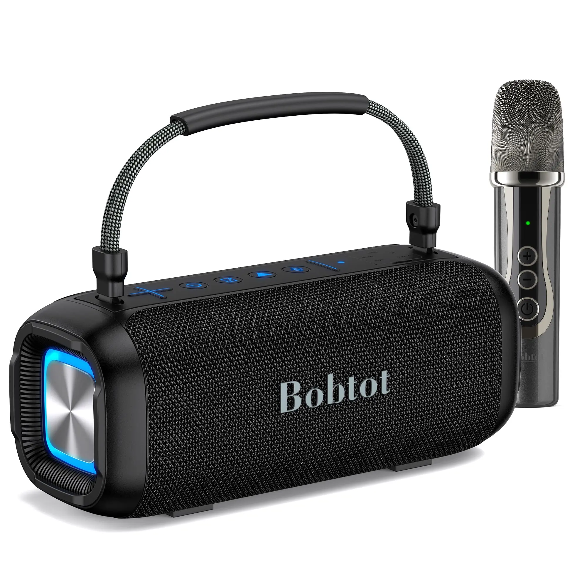 Bobtot ET29 Portable Karaoke Machine with Microphone - Bluetooth 5.3 Wireless Rechargeable Speaker, 3 Echo Levels, IPX6 Waterproof, AUX Input, TF/USB Support, Indoor-Outdoor Use