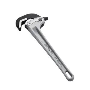 Summervibes VEVOR Pipe Wrench, 14 Aluminum Straight Pipe Wrench, Automatic Jaw Adjustment, Adjustable Plumbing Wrench, Easy to Carry, Ergonomic Handle, Hangable Design, for Water Pipes, Automotive Repairs