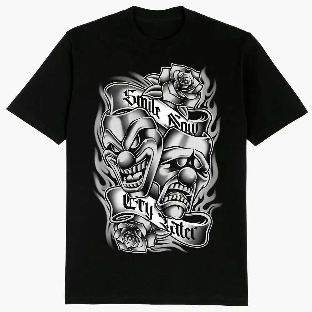 [100% Cotton]Smile Now Cry Later, Chicano Clothing, Cholo, Gangster clothes,  Men's clothing, Streetwear, Graphic tee, Men gift