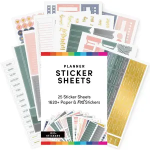Planner Stickers, Multicolored &  Foil Accessories for Planners, Calendars, Journals & Notebooks, (Neutral ), 25 Sheets, Over 1,680 Stickers Per Pack
